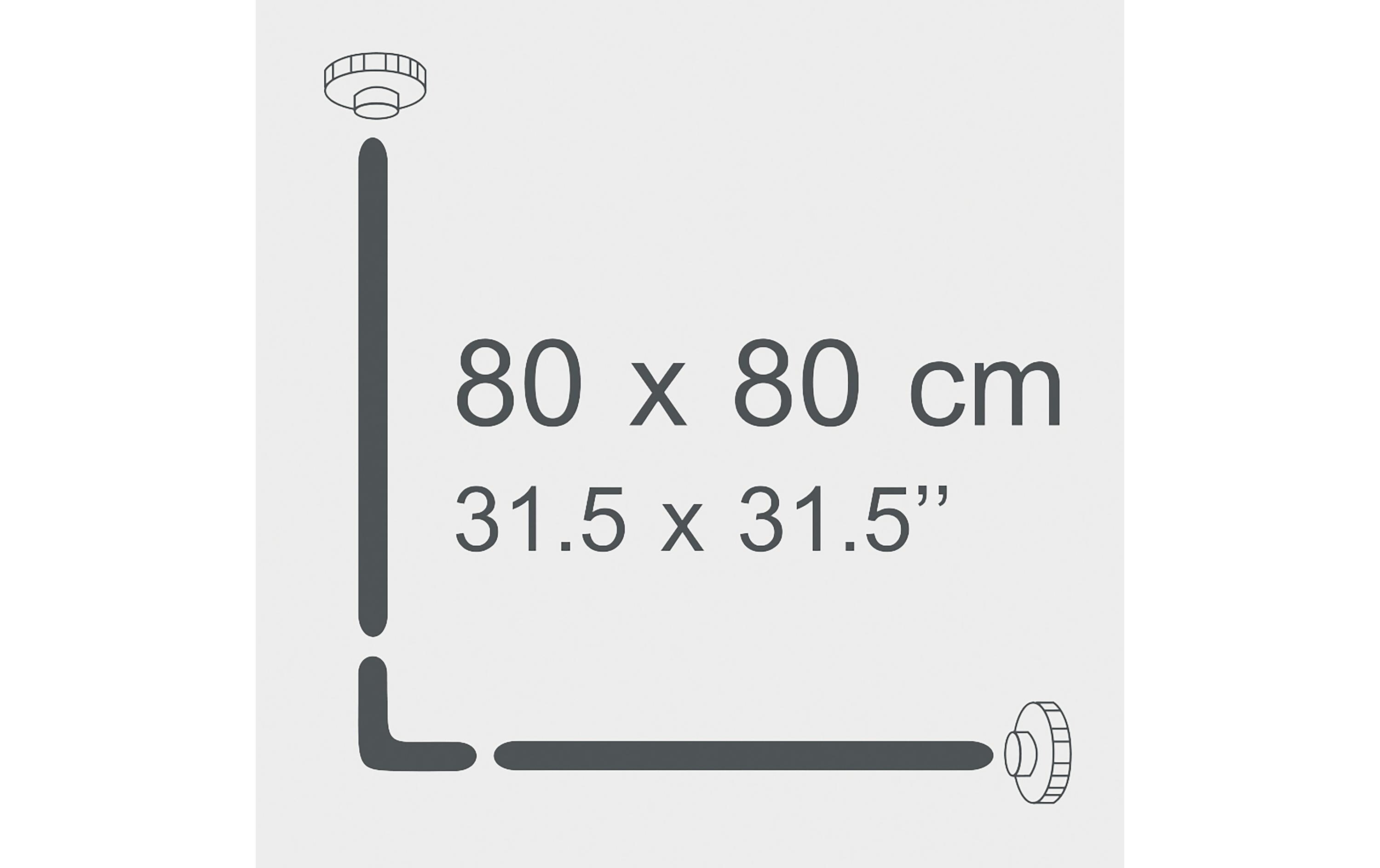 Duschvorhangstange 3-teilig 80 x 2.5 cm, WeissModulare Duschvorhangstange aus Aluminium