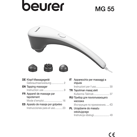 Beurer MG55 massageapparat Universel Grå. Sølv