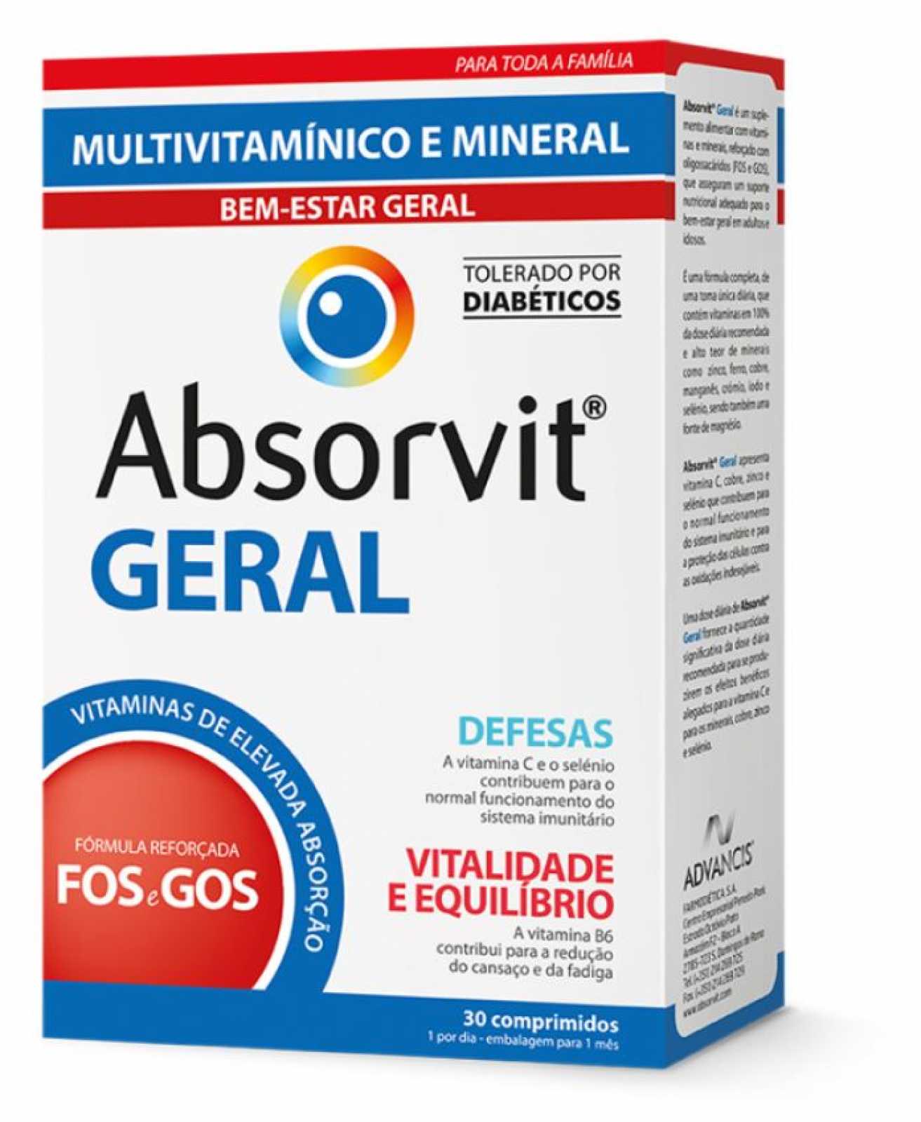 Absorvido Absorvido Absorvido Geral 30 comprimidos - Oportunidade