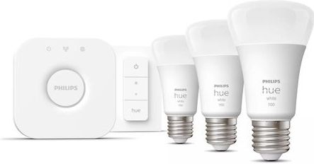 Philips Hue - Starterkit - Warmwit Licht - 3 Lampen - E27 - 1100lm - 1 Dimmer Switch