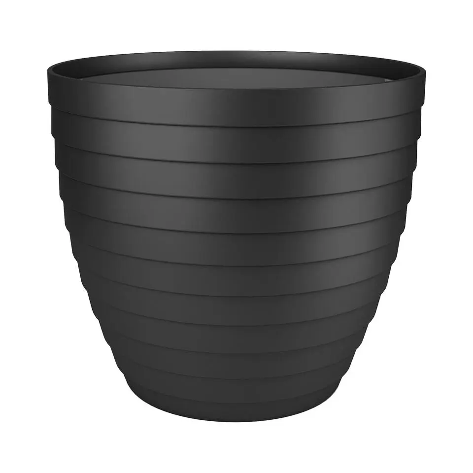 Juypal Hogar Plantenpot - zwart - kunststof - D30xH26,8 cm