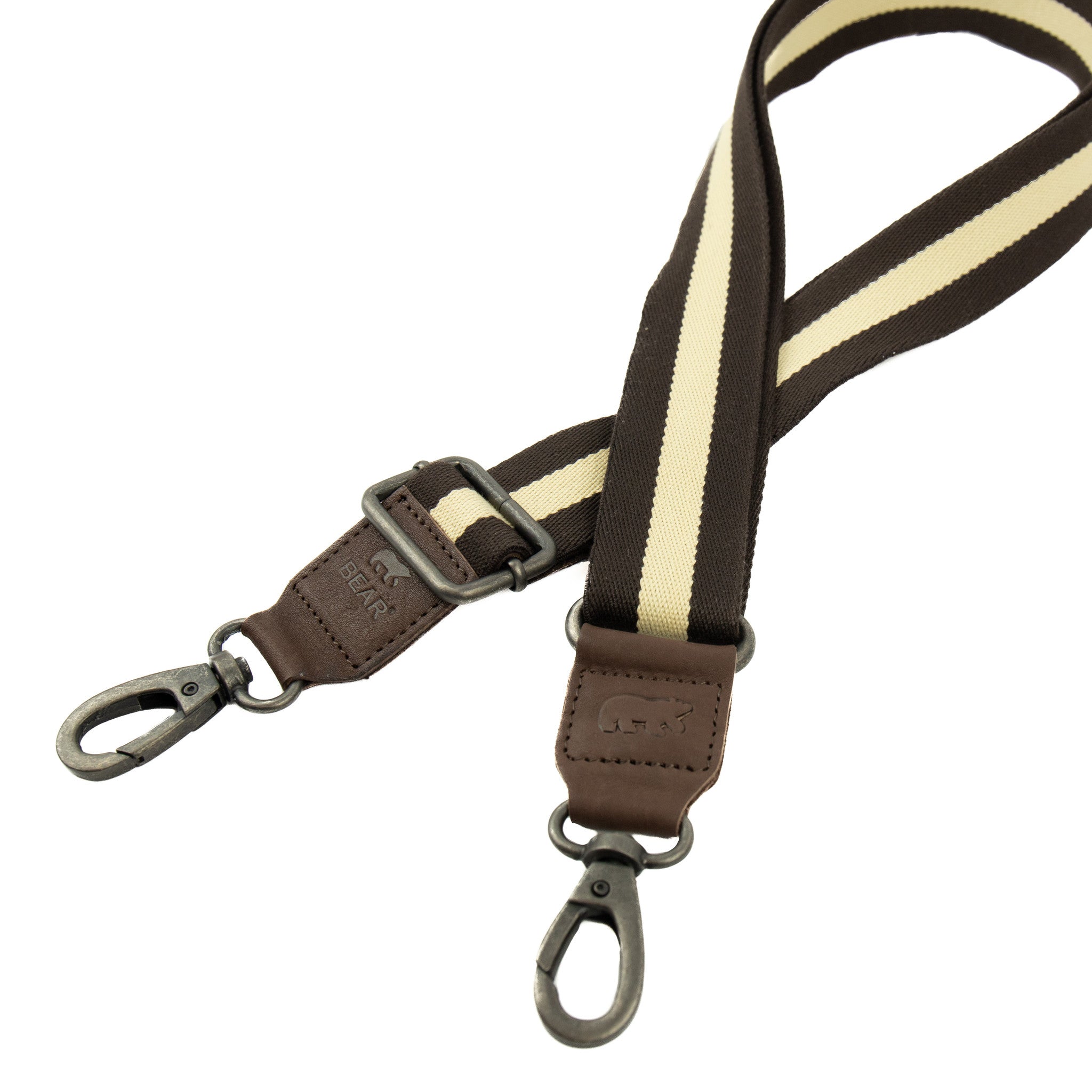 Bag strap 'Puck' bruin/wit Bruin/wit