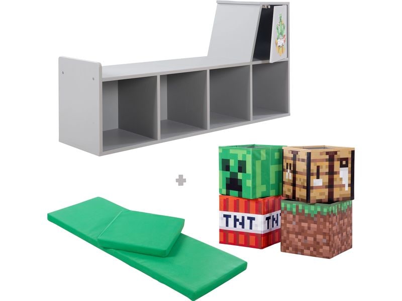 Phoenix Minecraft Sitzbank/Leseregal Multifunktionales und cooles Minecraft-Design