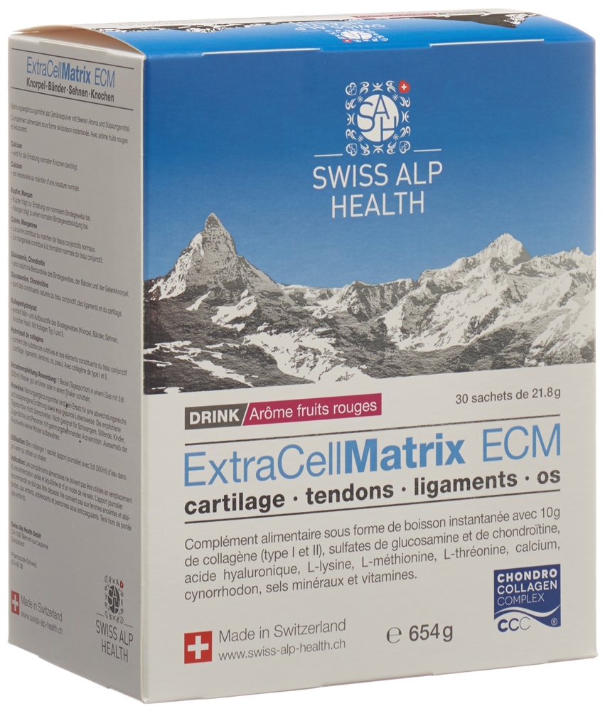 EXTRA CELL Matrix ECM Drink für Gelenke Knorpel Bänder Sehnen und Knochen<br>30 Stück, Beutel, Pulver, Aroma Beeren
