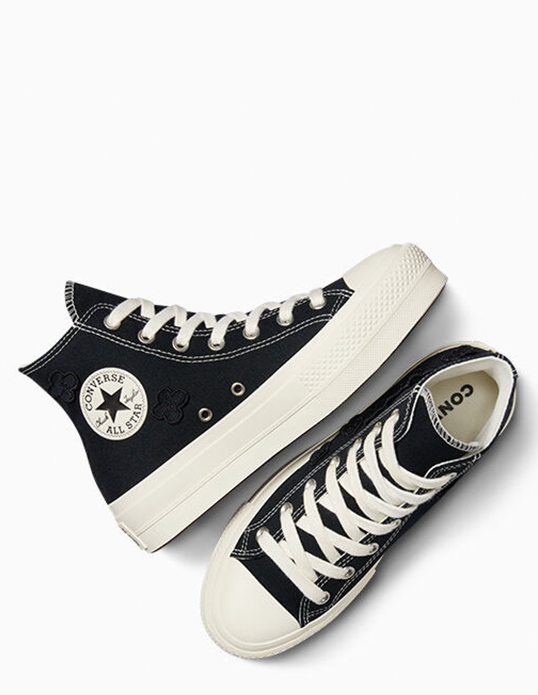 converse Sneakers Montantes Femme Ctas Lift Hi Noir/Blanc Toile