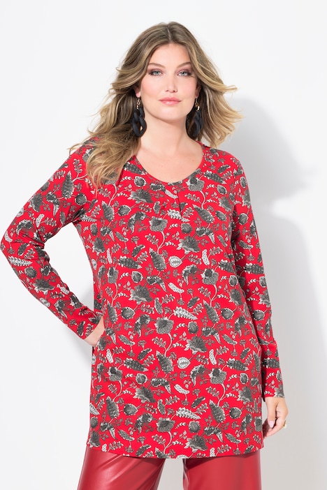 Jerseykleid, Musterstreifen, 3/4-Ärmel mit Volant