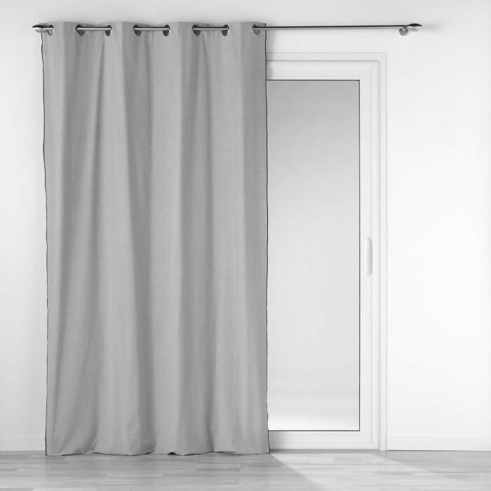 RIDEAU OEILLETS 140X240CM COTON UNI MISTRALINE GRIS