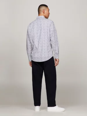 Camisa Oxford Floral de Corte Regular
