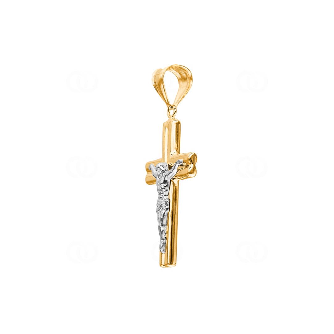 Anhänger 750/18 K Gelbgold Kreuz mit Jesus 37 x 23mm