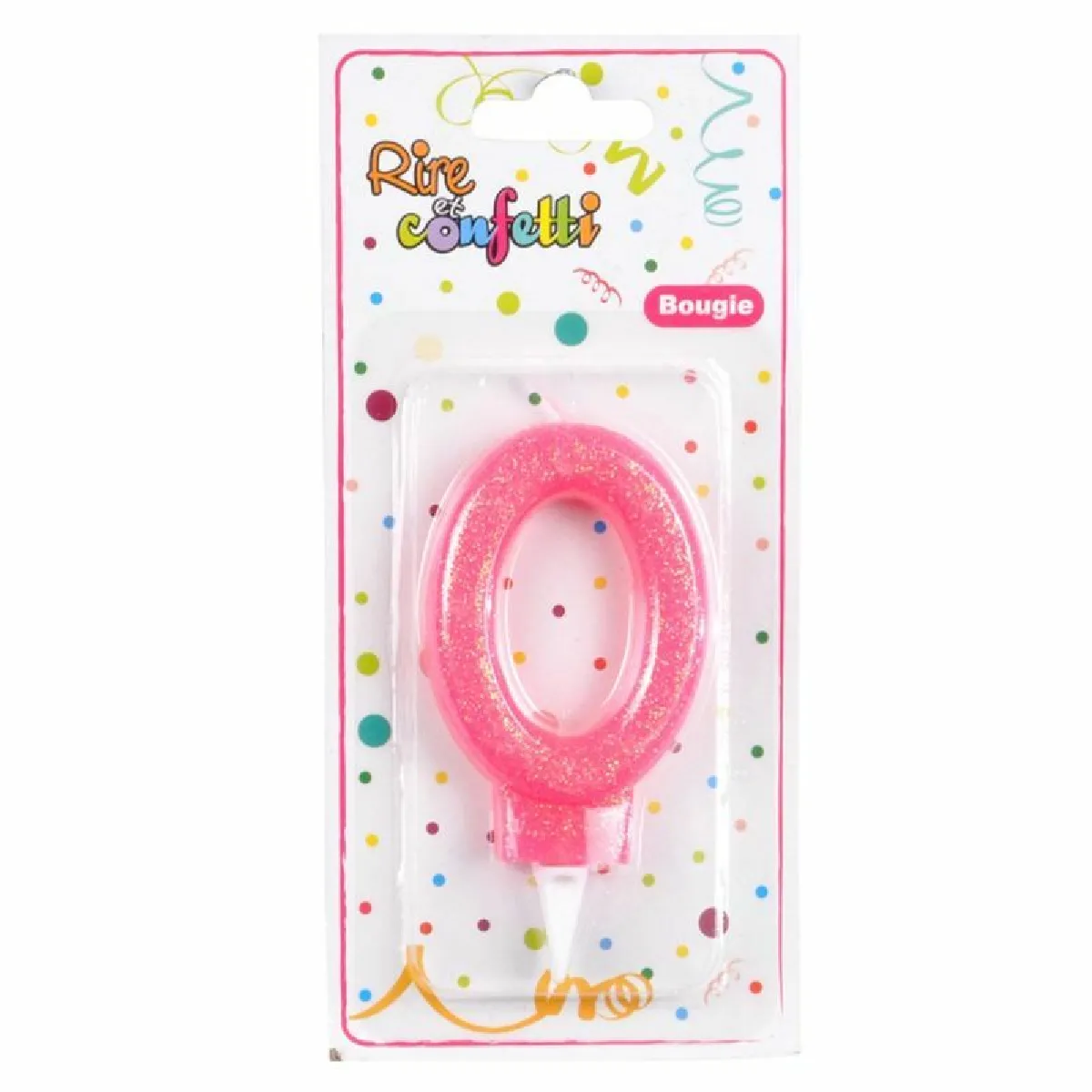 Paris Prix Bougie d'Anniversaire Paillette Chiffre 0 - Rose