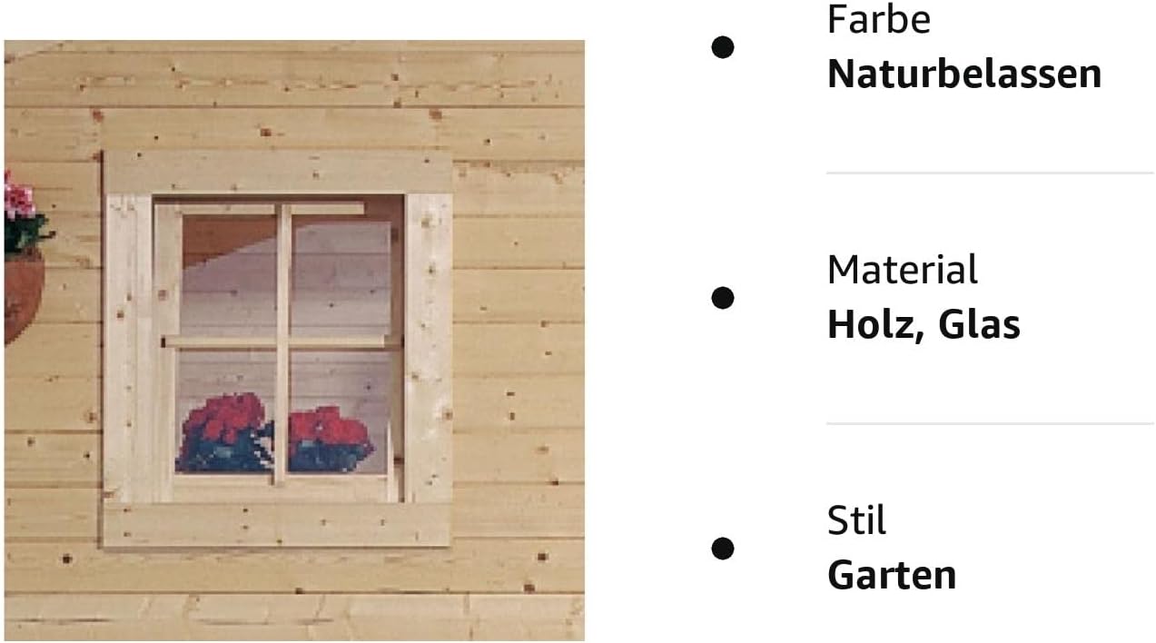 Karibu Kippfenster für die Außensauna o. Holzhaus geeignet für 28 mm Wandstärke Echtglas