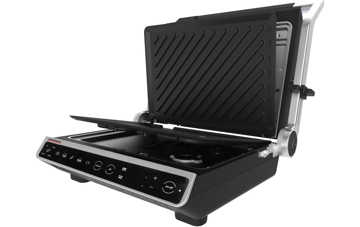Kontaktgrill BBQ Advanced Smart 200 W<br>Vielseitig, leistungsstark und gesundes Grillen mit 2000 Watt Leistung, höhenverstellbaren Grillplatten und automatischer Anpassung der Grillzeit