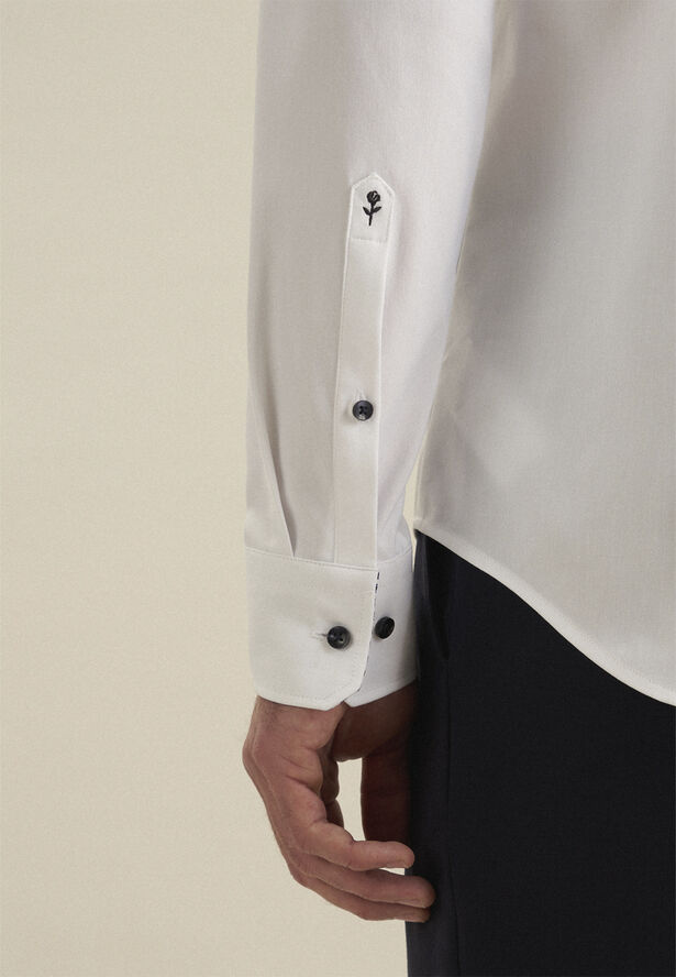 Seidensticker Performance shirt Slim Long sleeve Kent-Collar Uni White