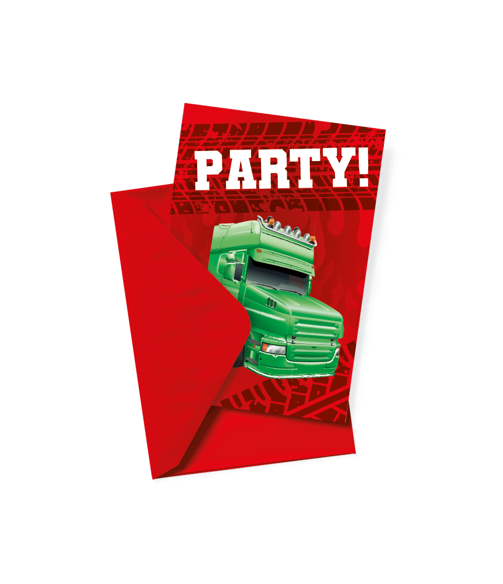 Party Uitnodigingen Trucks 16cm