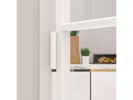 Porte d'intérieur Blanc 83x201,5 cm Trempé verre aluminium fin