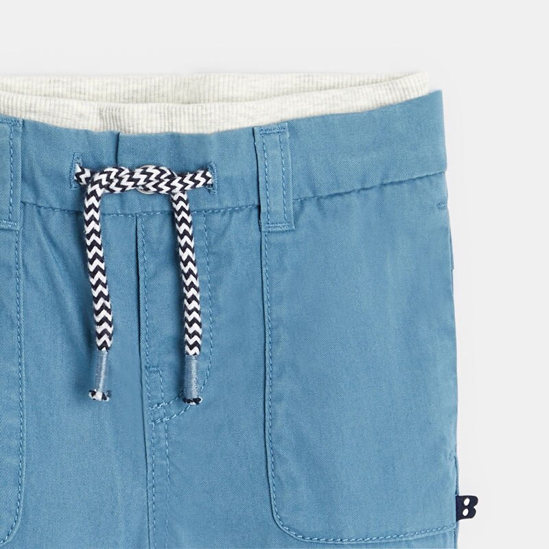Pantalon coton taille élastique bleu bébé garçon Bleu