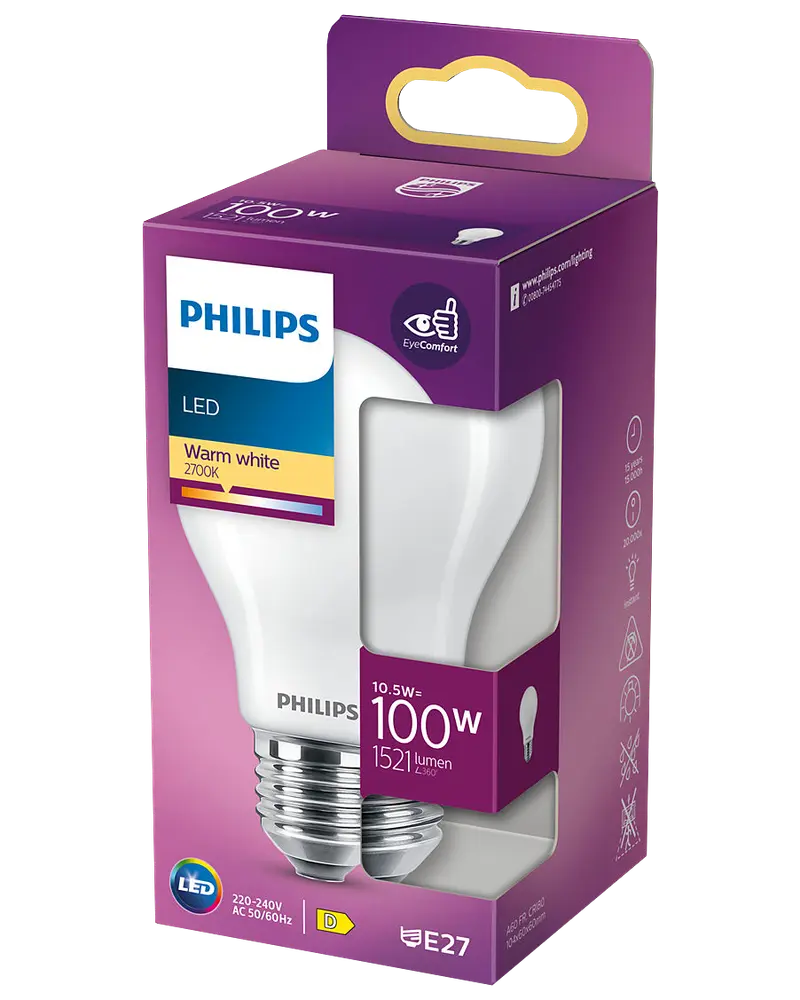 PHILIPS LED-pære 10,5W E27 A60