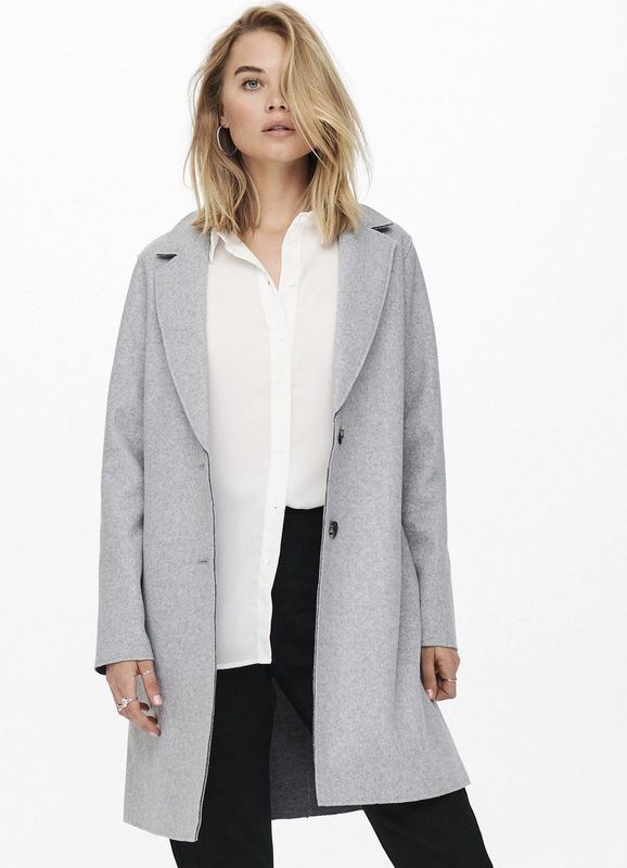 Only Onlcarrie Bonded Coat Otw Noos Dames Jas Light Grey Melange