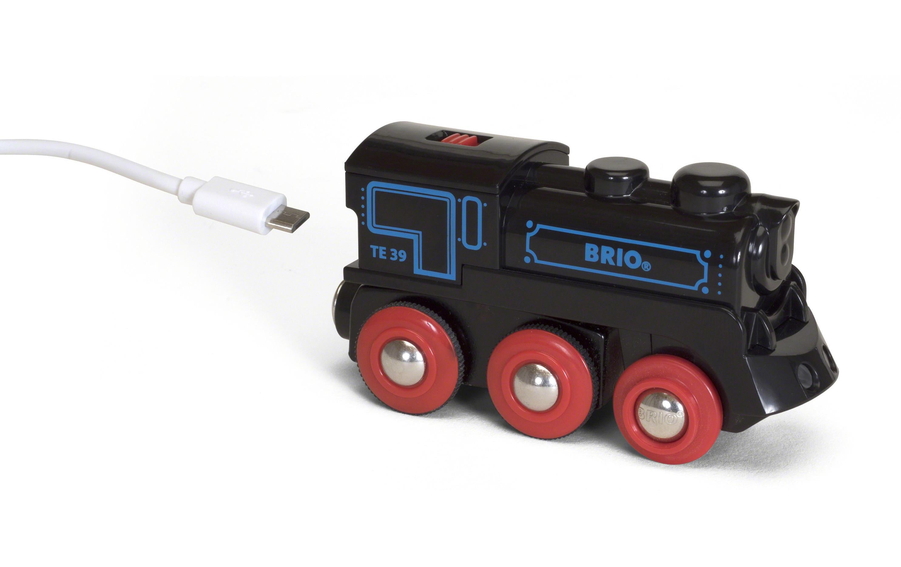Eisenbahn Schwarze Akku-Lok mit Mini-USBAkku-Lok, schwarz