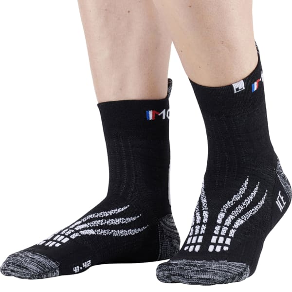 Chaussette running MONNET TRAIL RUN ICE BLACK WHITE NOIR BLANC