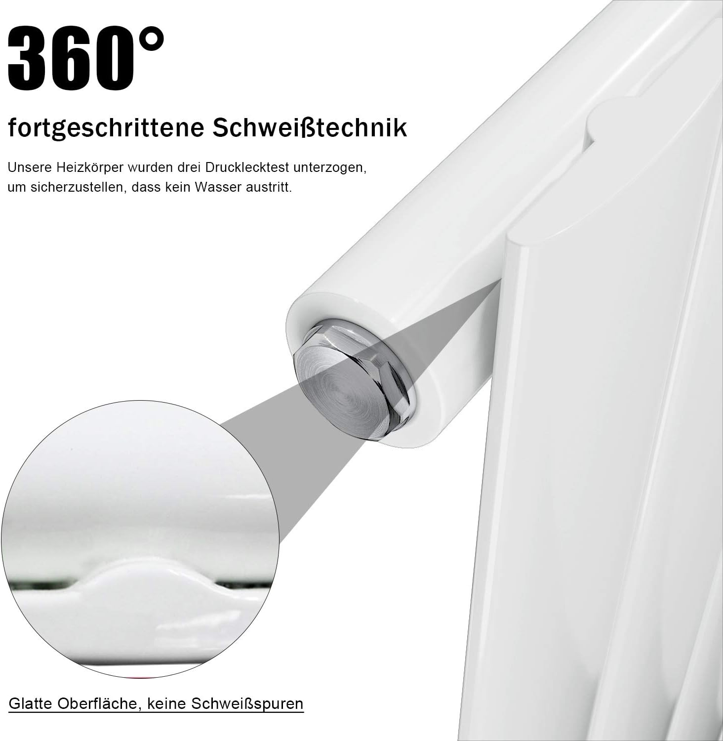 Design Flach Heizkörper 1600x616mm Weiß Paneelheizkörper Vertikal Mittelanschluss Einlagig