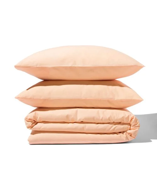 housse de couette coton doux 200 x 200/220 pêche