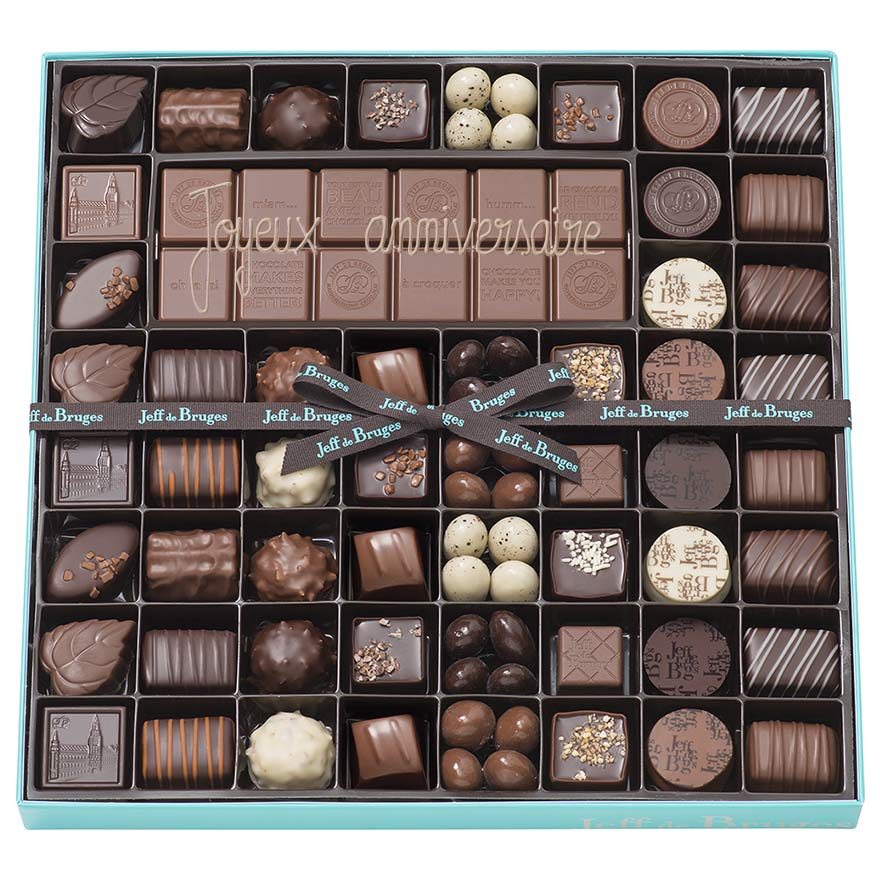Boite chocolats assortis et tablette chocolat au lait 38% personnalisée