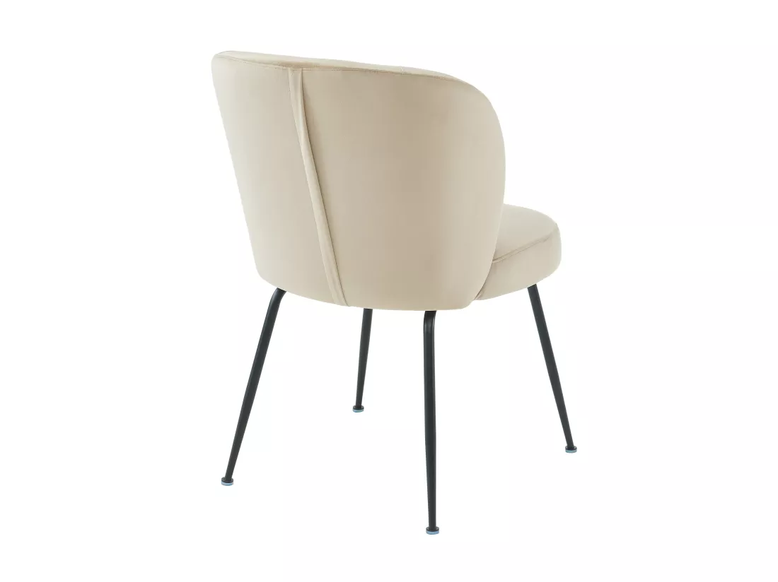 Lot de 6 chaises en velours et métal - Beige - POLPONA
