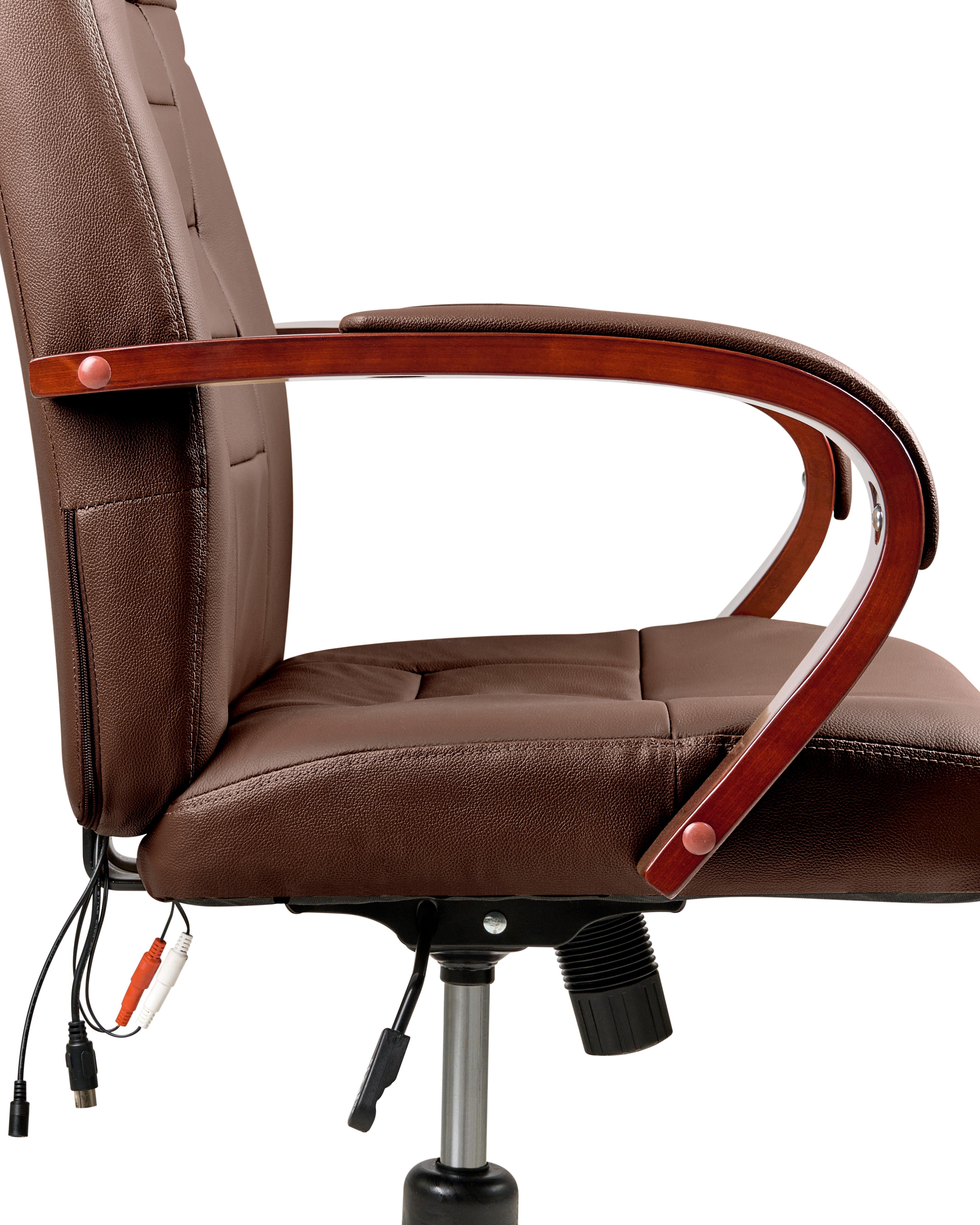 Massagestoel DIAMOND met verwarming Leer Donkerbruin