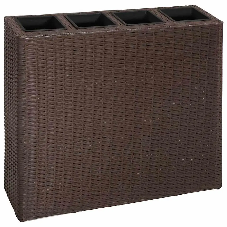 vidaXL - Verhoogde Plantenbak - Bruin - Poly rattan