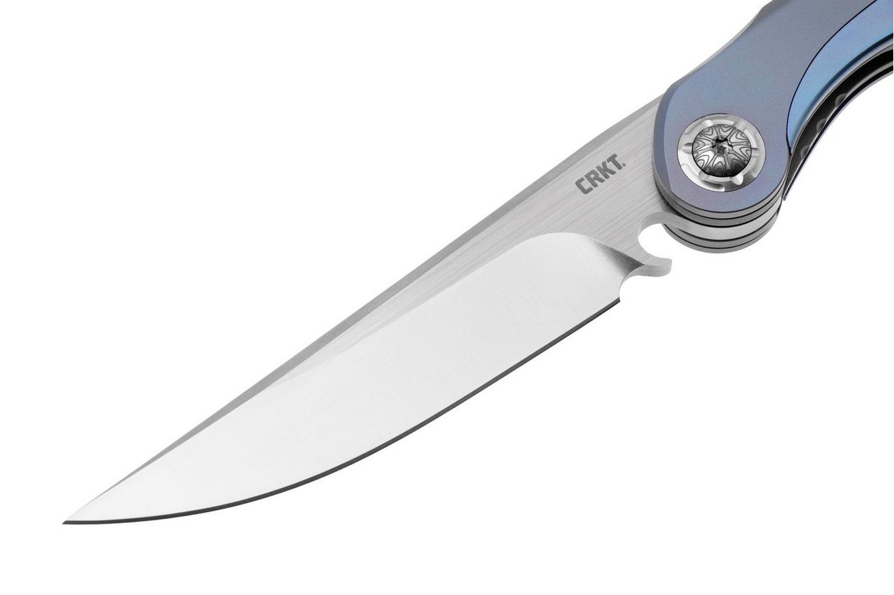 CRKT Fial 5671, Satin M390, Blue Titanium, zakmes met kurkentrekker, Princeton Wong design
