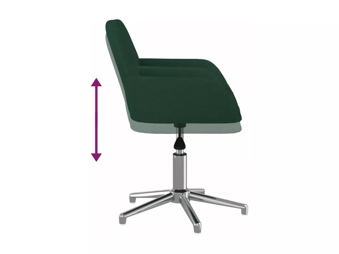 Chaise pivotante de bureau Vert foncé Tissu