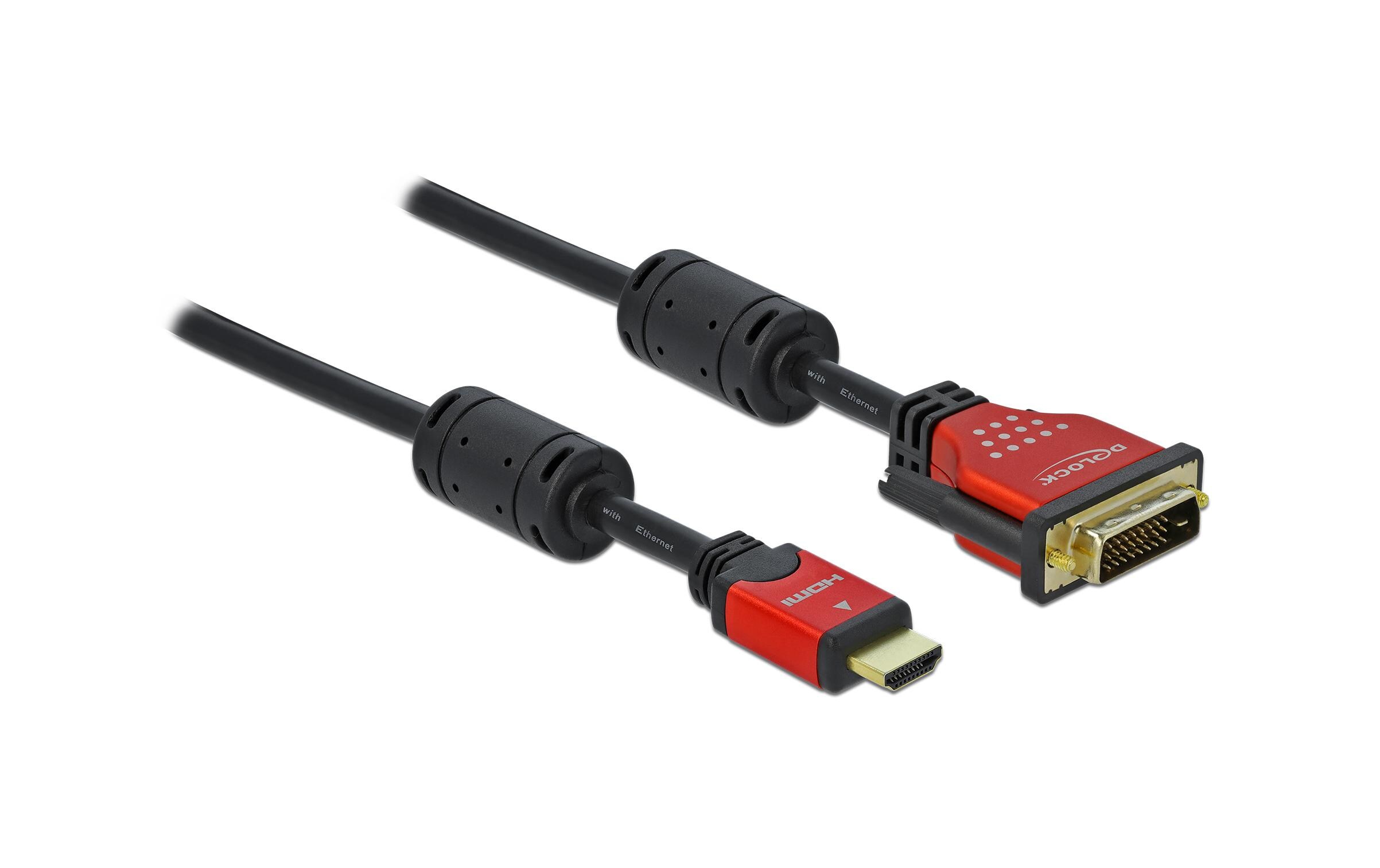 Kabel HDMI - DVI-D 24+1, 3 mDelock HDMI zu DVI 24+1 Kabel bidirektional 3 m