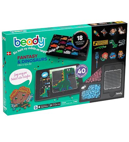 Beady Fantasy und Dinosaurs m. Perlen Steckplatten - 4.500 Perle