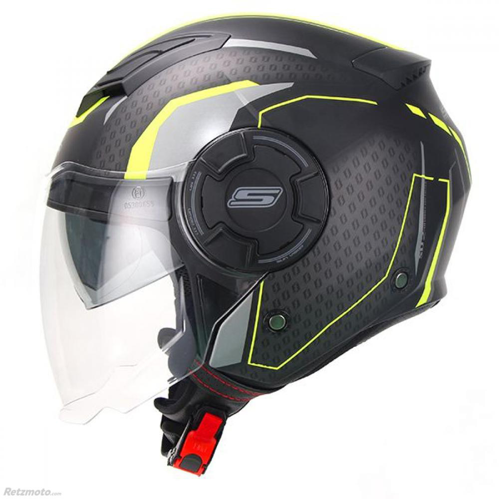 S-Line - Casque Twister S749 Deco Noir / Gris / Jaune