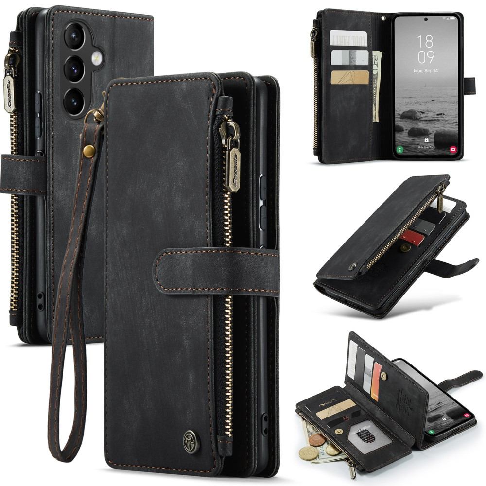 Samsung Galaxy A54 5G 2in1 Leder Tasche Karten Etui - Schwarz