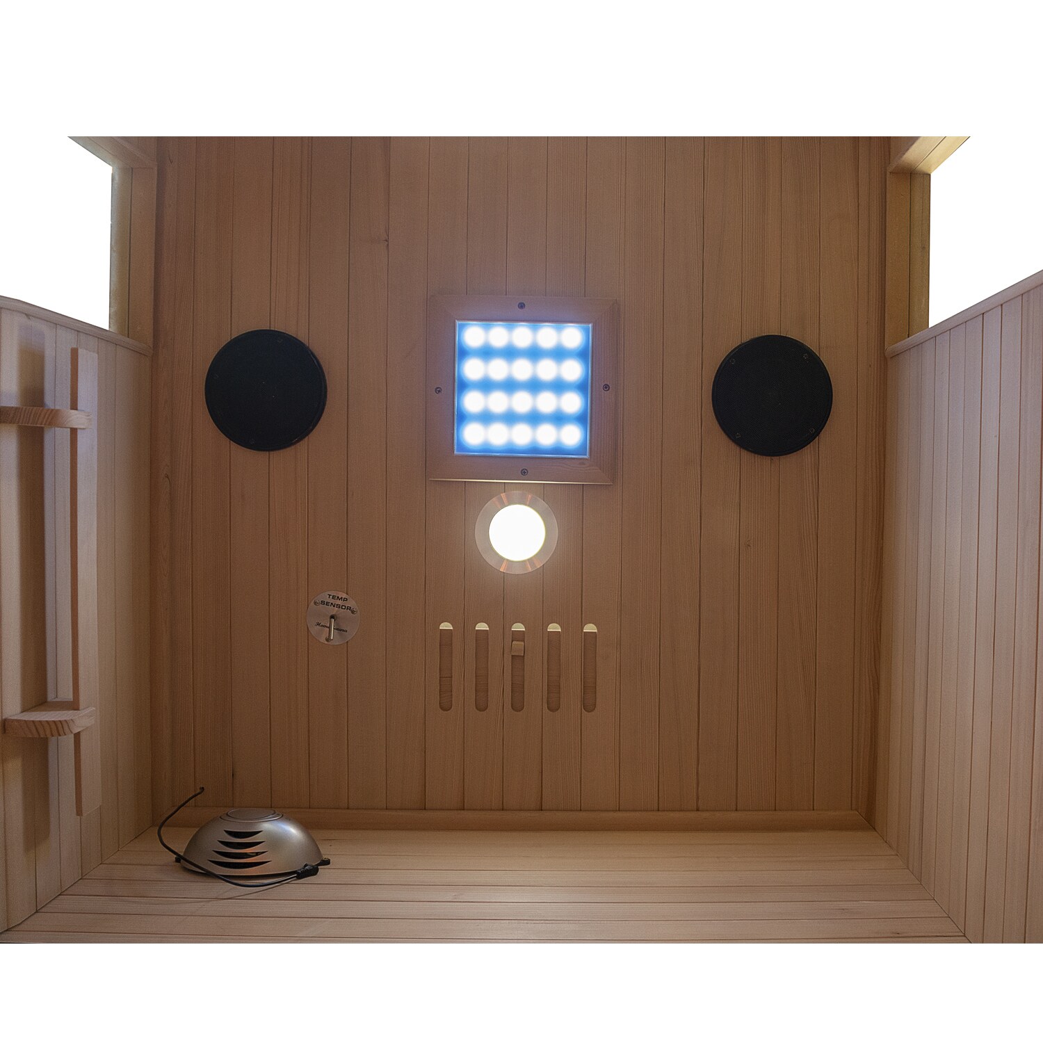 Dewello® Infrarotkabine Infrarotsauna CALGARY 90cm x 90cm inkl. 4 Vollspektrumstrahler, Farblichtherapie, LED