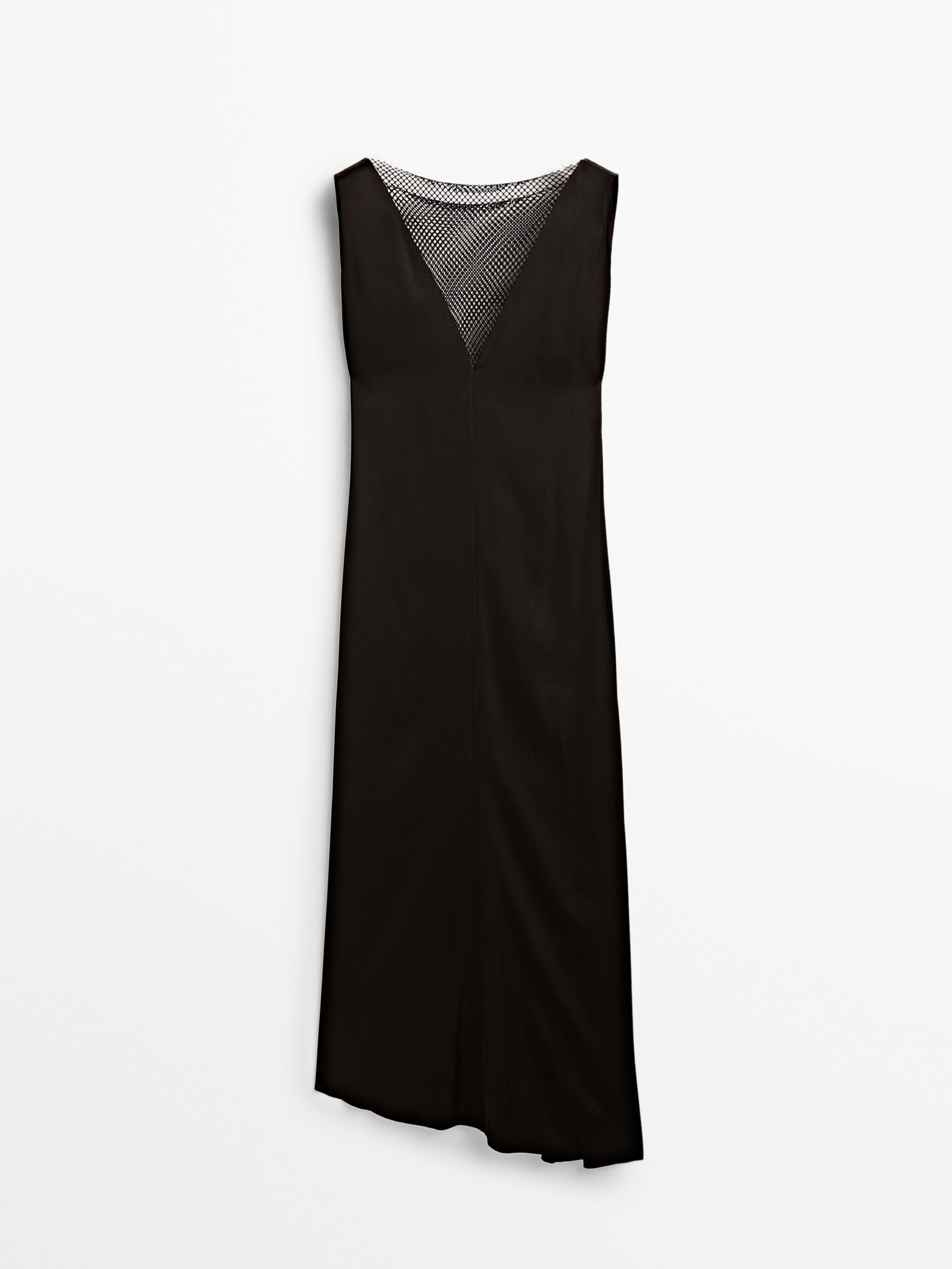 Vestido amplo com detalhes nos ombros - PRETO