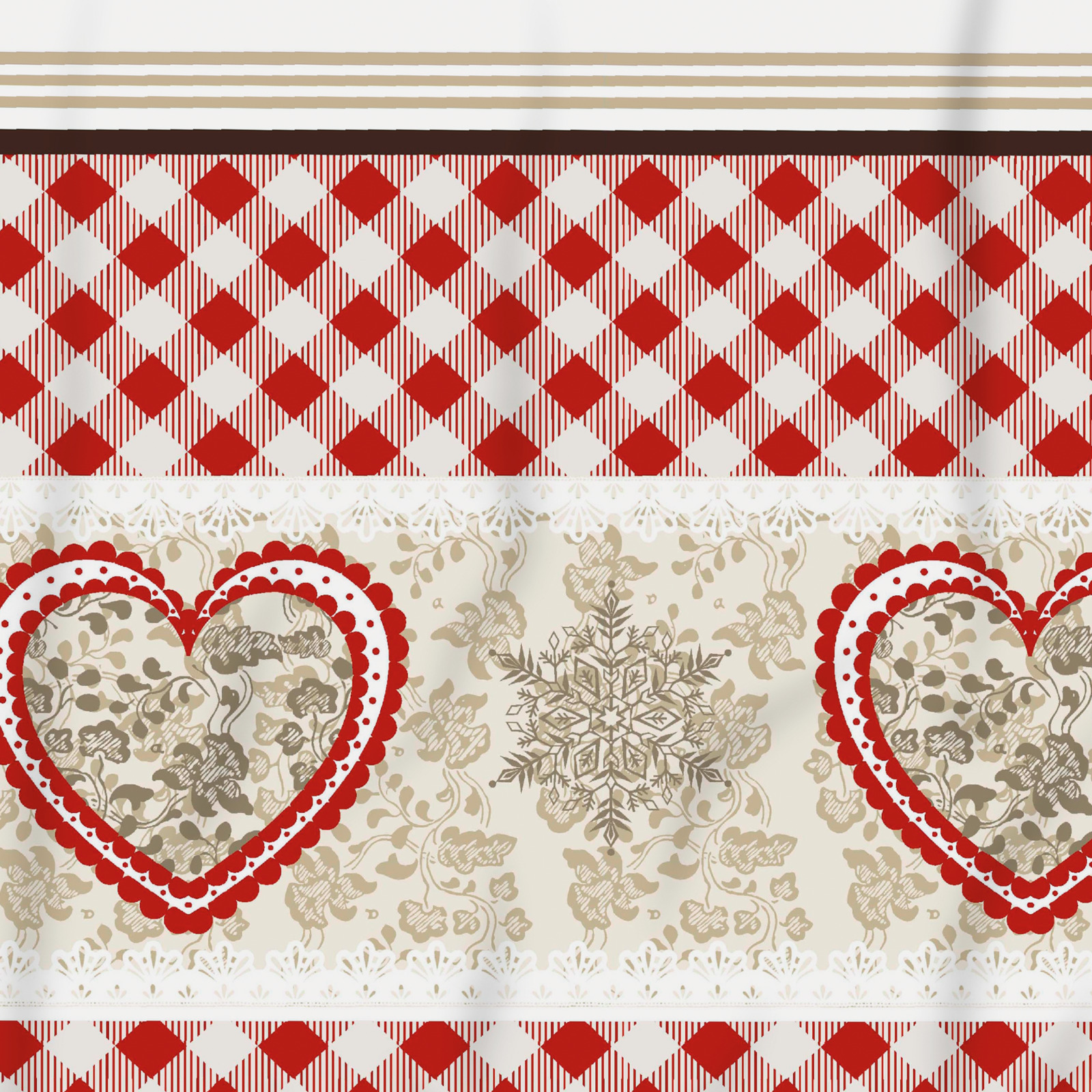 Bettwäsche mit Herzen rot-weiss 200x210 2x65x65 Bettanzug Fra