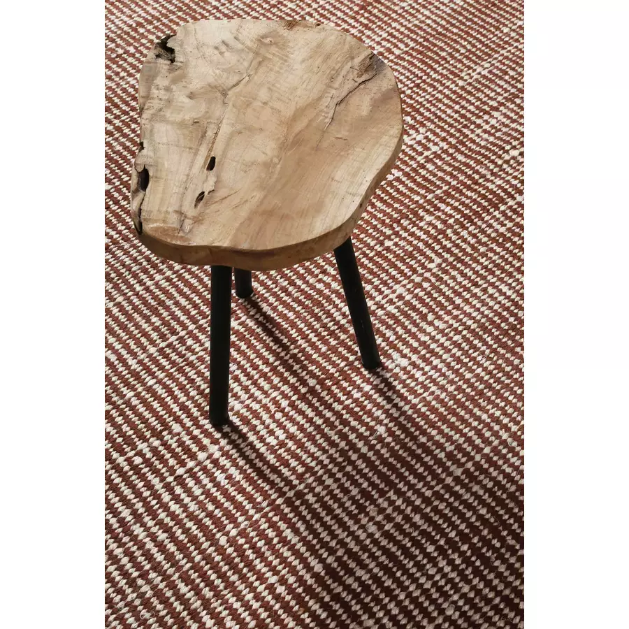 Green Looop Handweb-Teppich Toulouse rotbraun beige