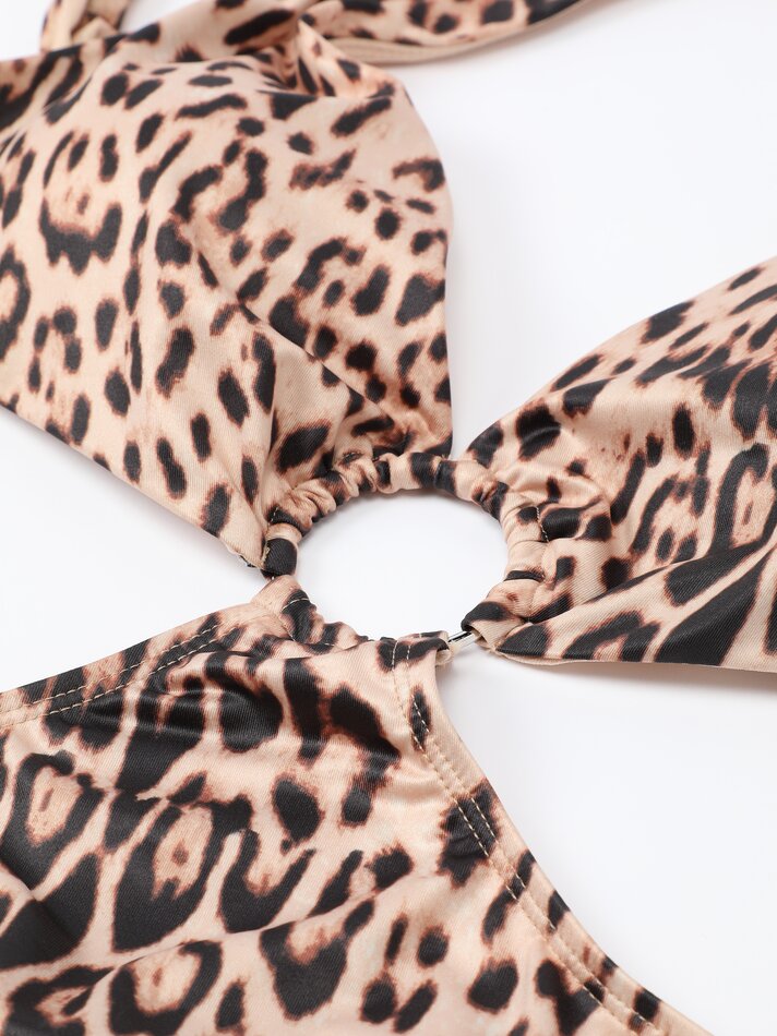 Triquíni com aro frontal - Estampa de Leopardo