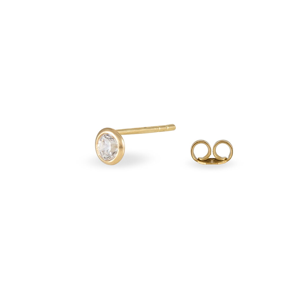 Boucles D'oreilles Puces Daria Serti Clos Or Jaune Oxyde De Zirconium