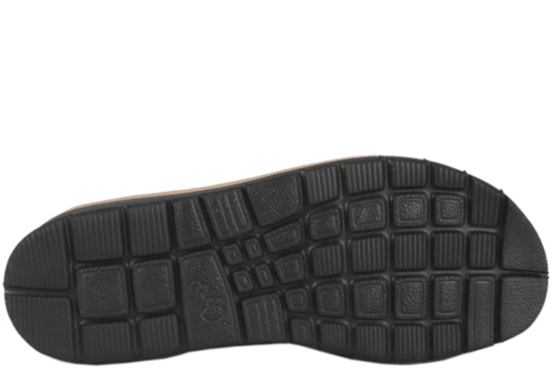 NEW FEET SORT SANDAL I SKIND MED HÆLKAPPE