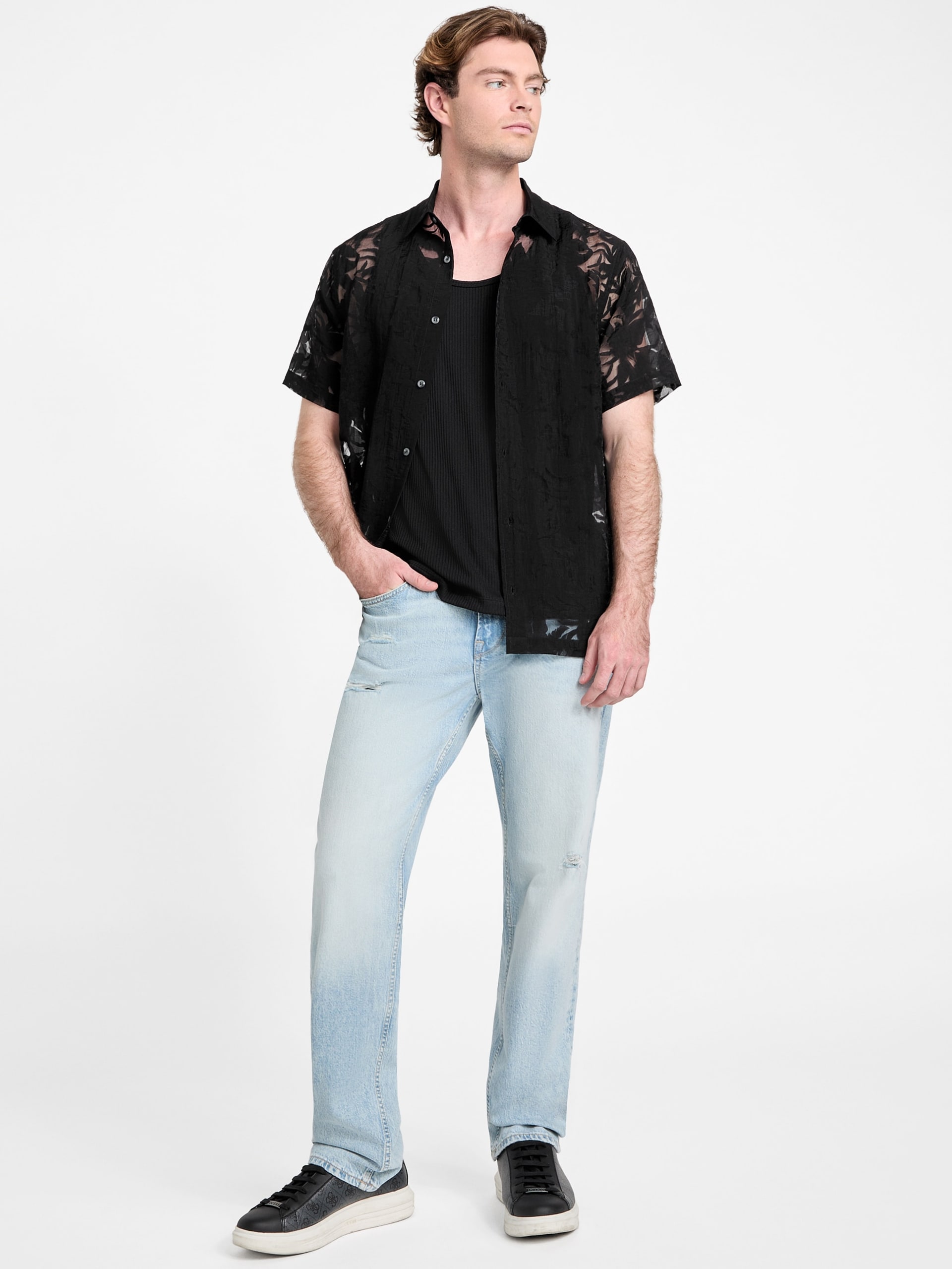 Camisa Floral Devore Burnout