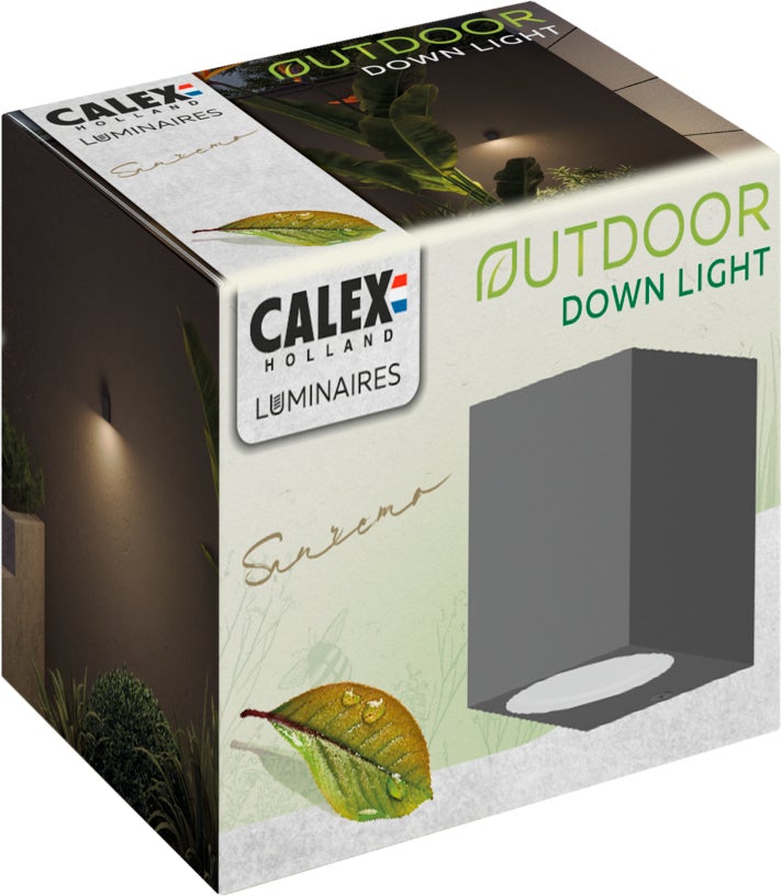 Calex wandlamp Sanremo antraciet 6,8 x 8,1 x 9,2 cm