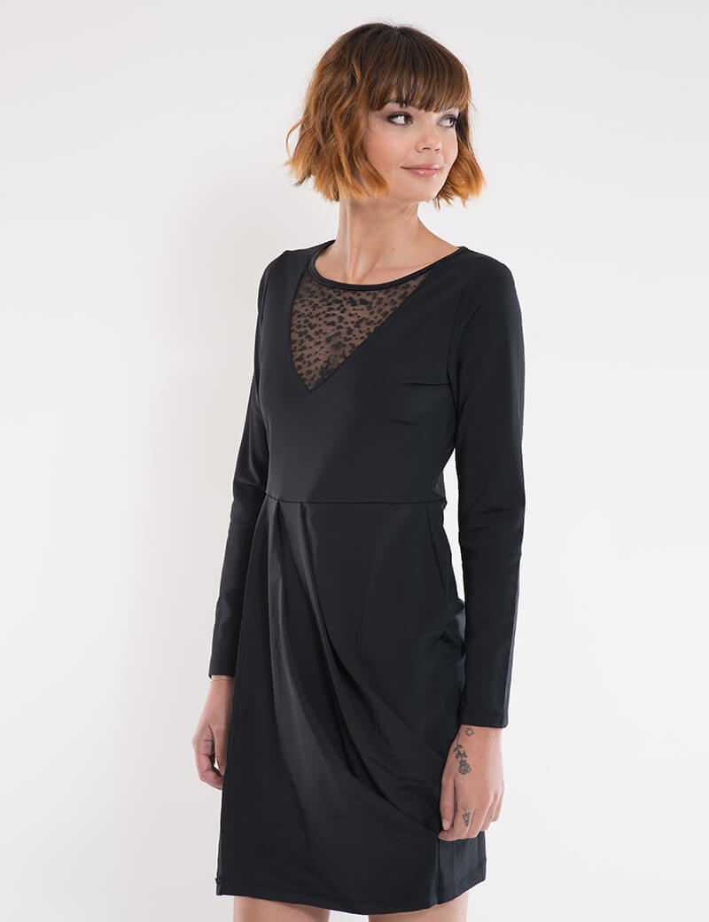 HBT PALACE - HORTENSE ROBE V DENTELLE NOIR