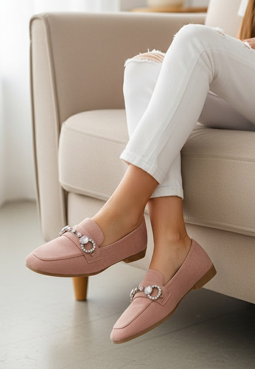 Mocassins élégants femme roses Venea