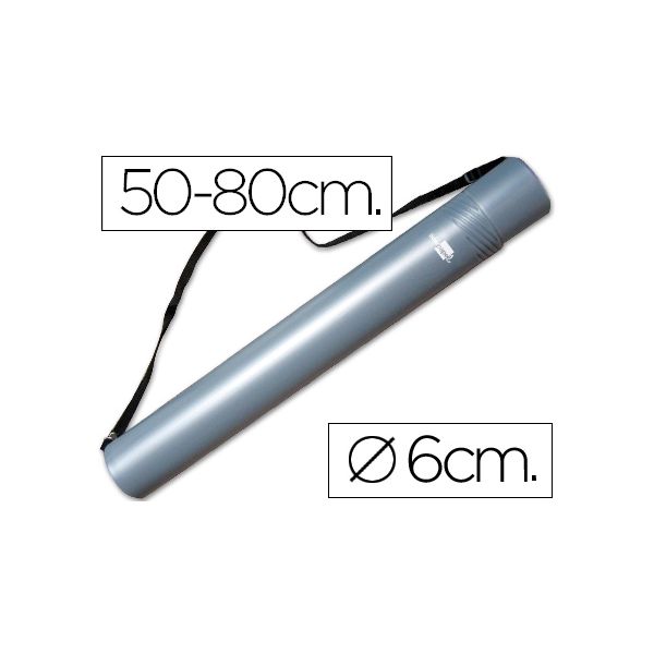 LiderPapel Tubo Porta-desenhos Extensível 80cm Grey - PP06