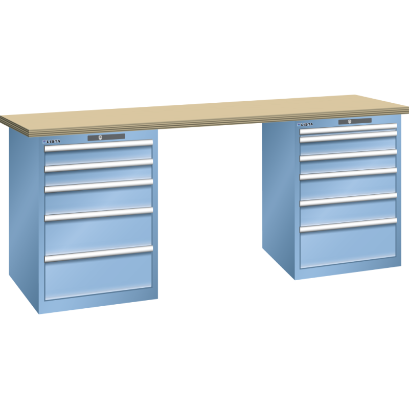 Lista - Établi 11 tiroirs plateau en multiplex P 75 cm