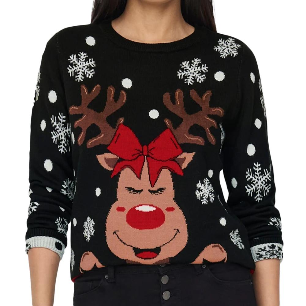 JDY Pull de Noël Noir Femme JDY Lucia